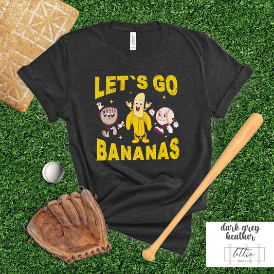 Let's Go Bananas Yellow KC Baseball T-shirt