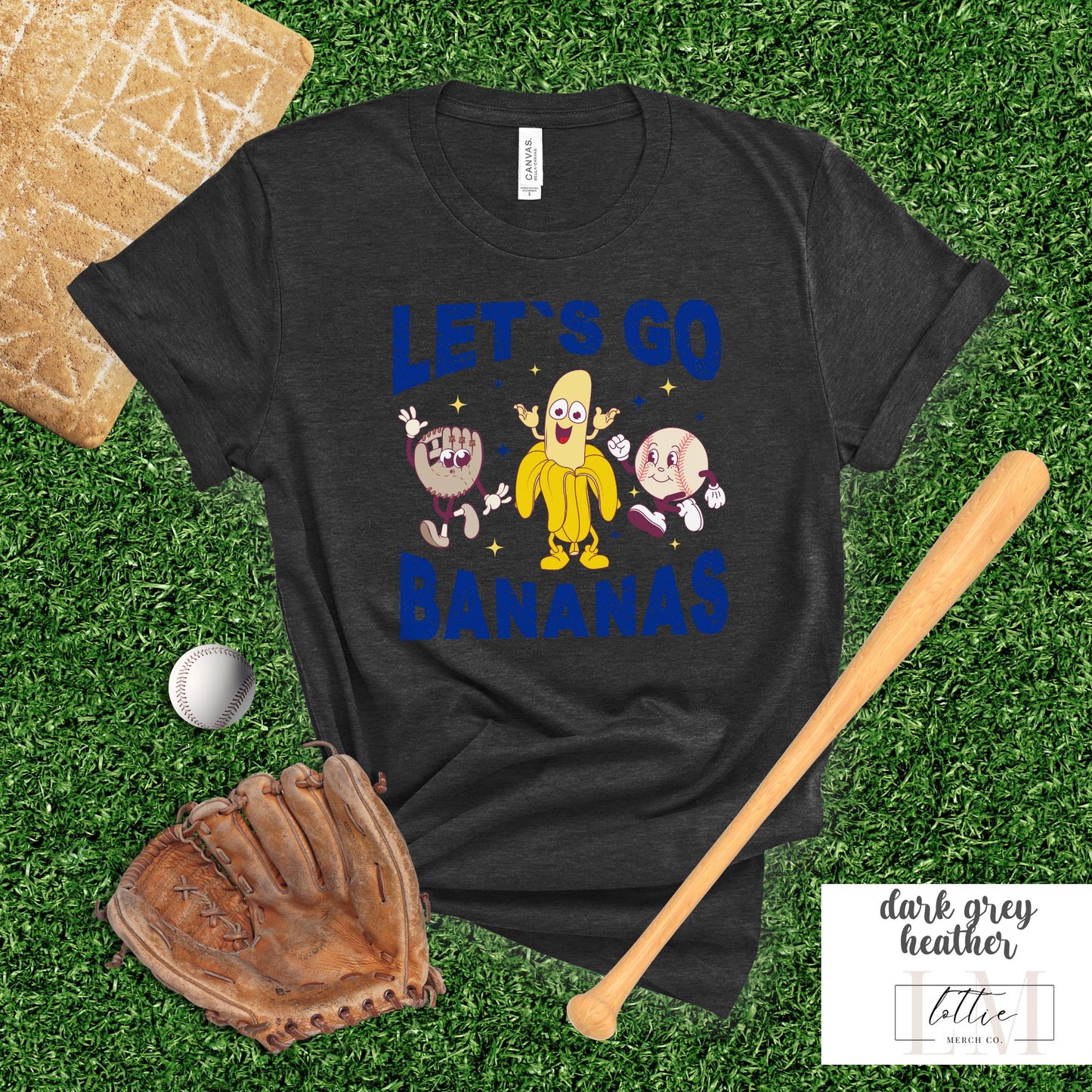 Adult Let's Go Bananas Kansas City Baseball T-shirt