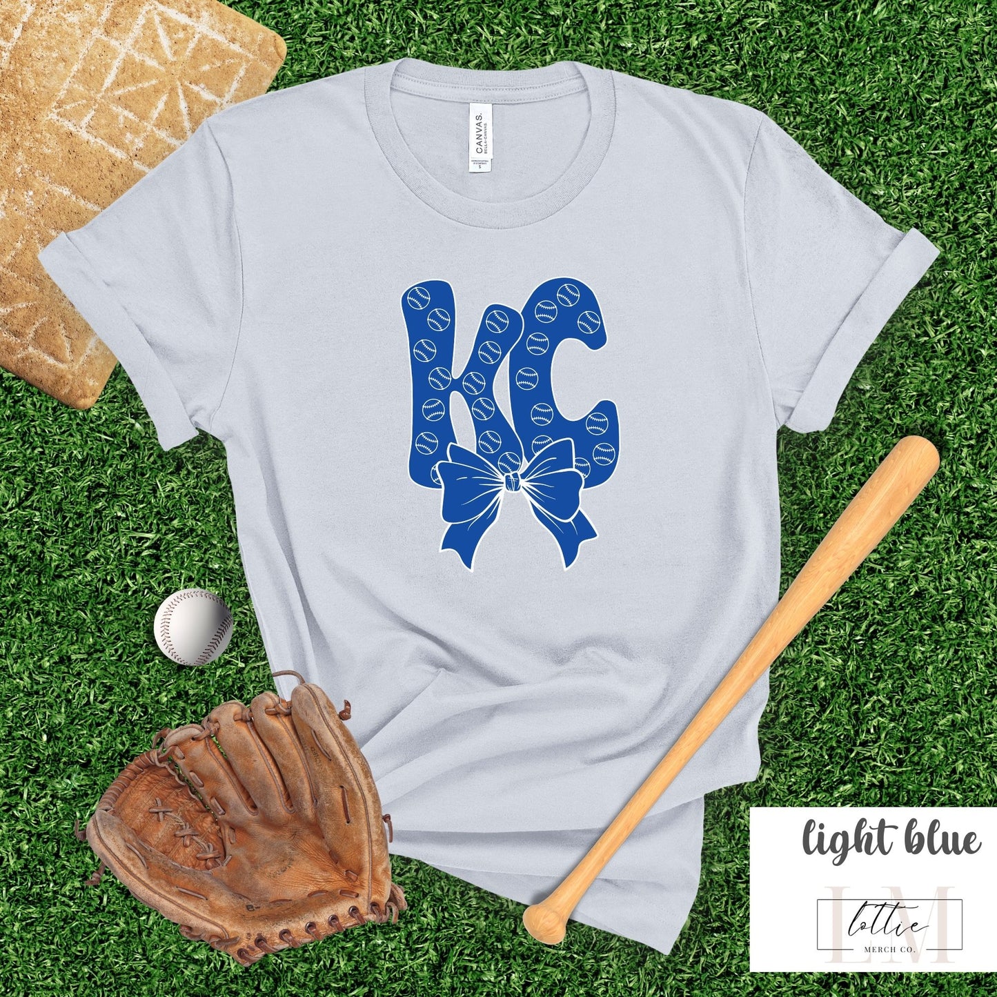 Women's Bubble Letter Kansas City Baseball T-shirt