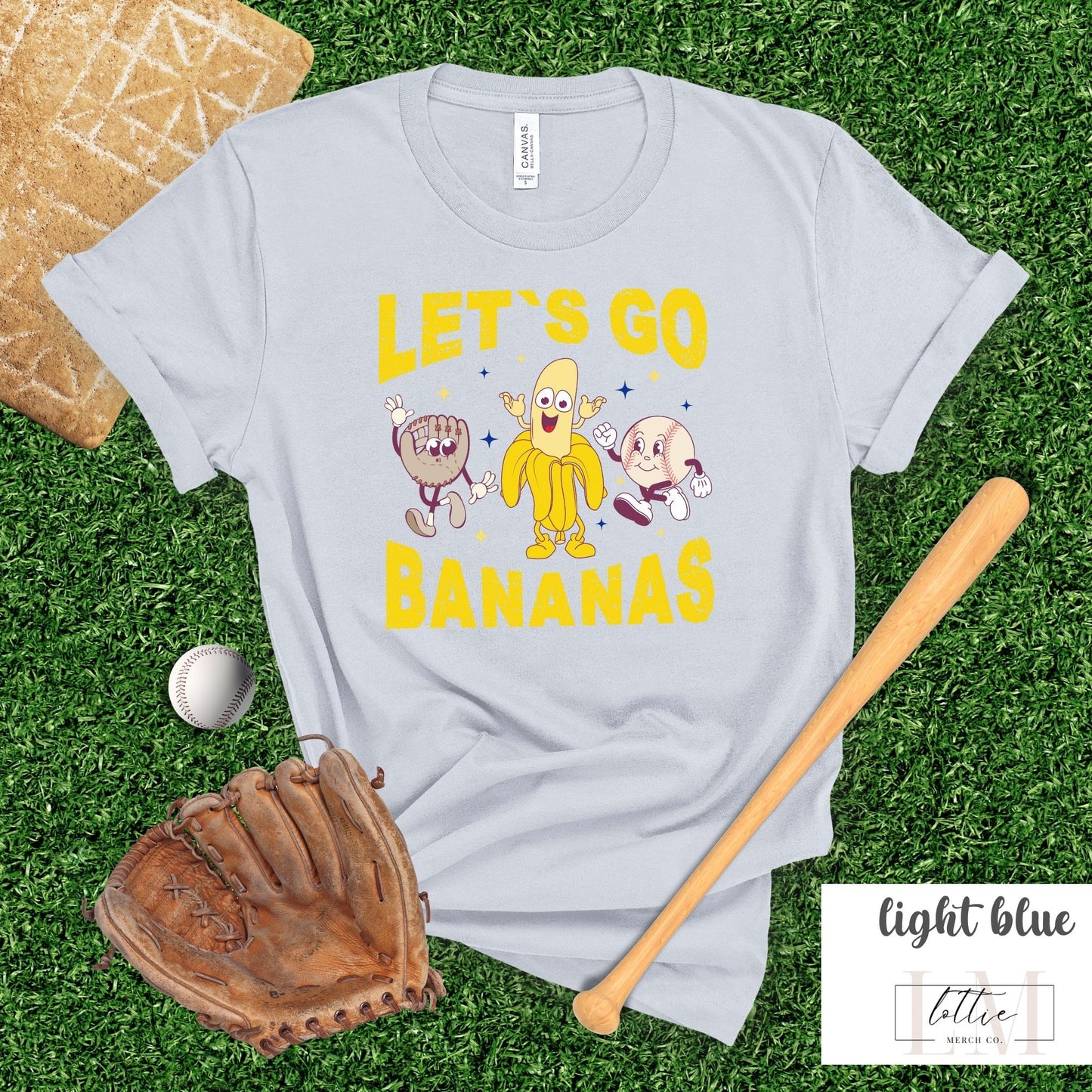 Let's Go Bananas Yellow KC Baseball T-shirt