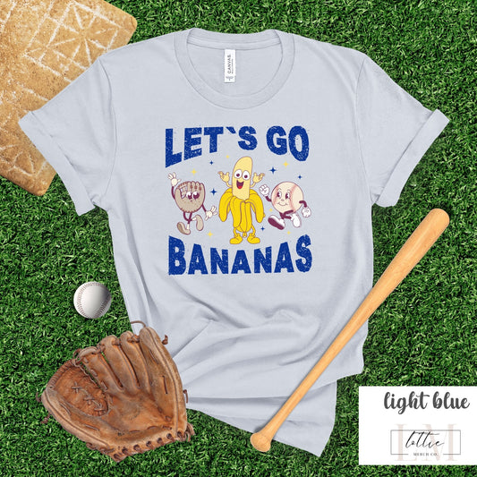 Adult Let's Go Bananas Kansas City Baseball T-shirt