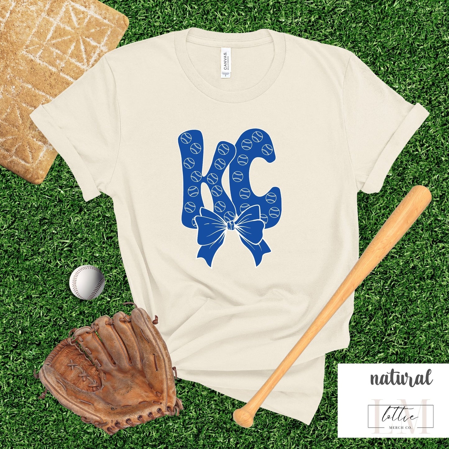 Women's Bubble Letter Kansas City Baseball T-shirt