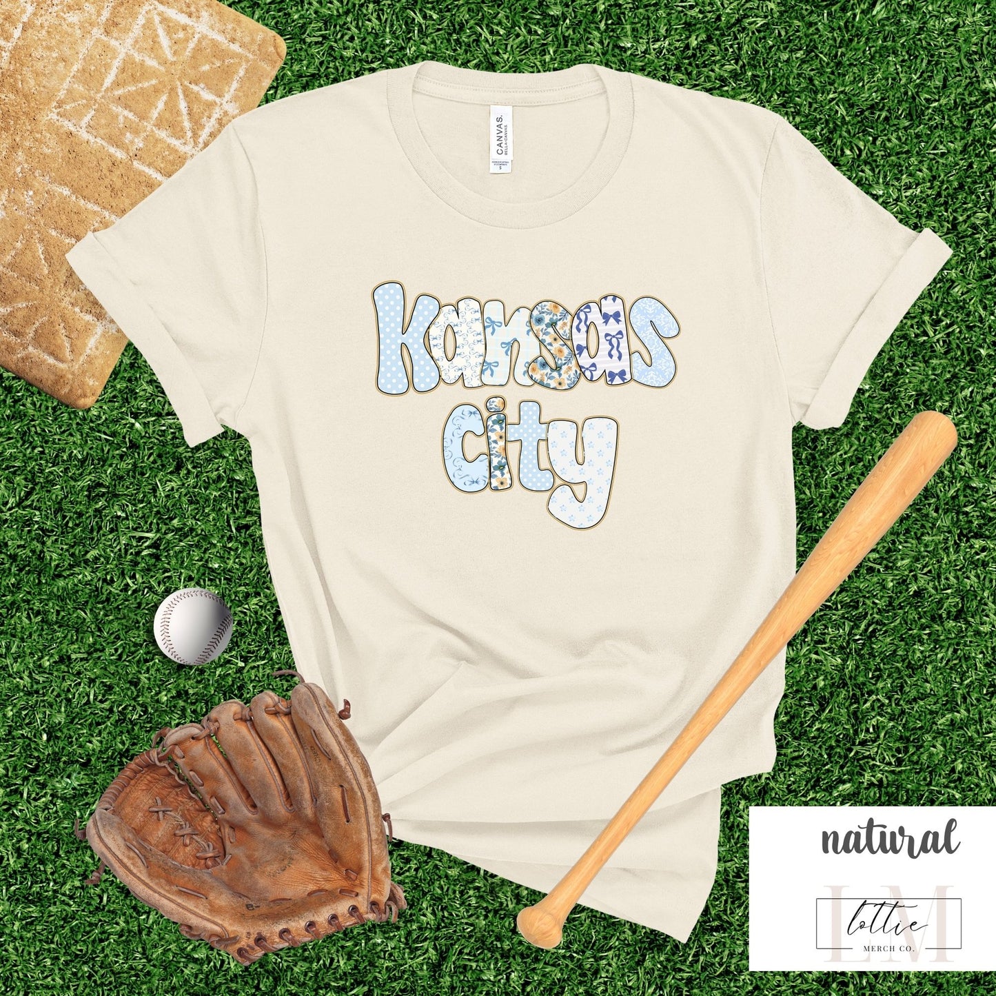 Kansas City Floral Doodle Baseball Women's Shirt