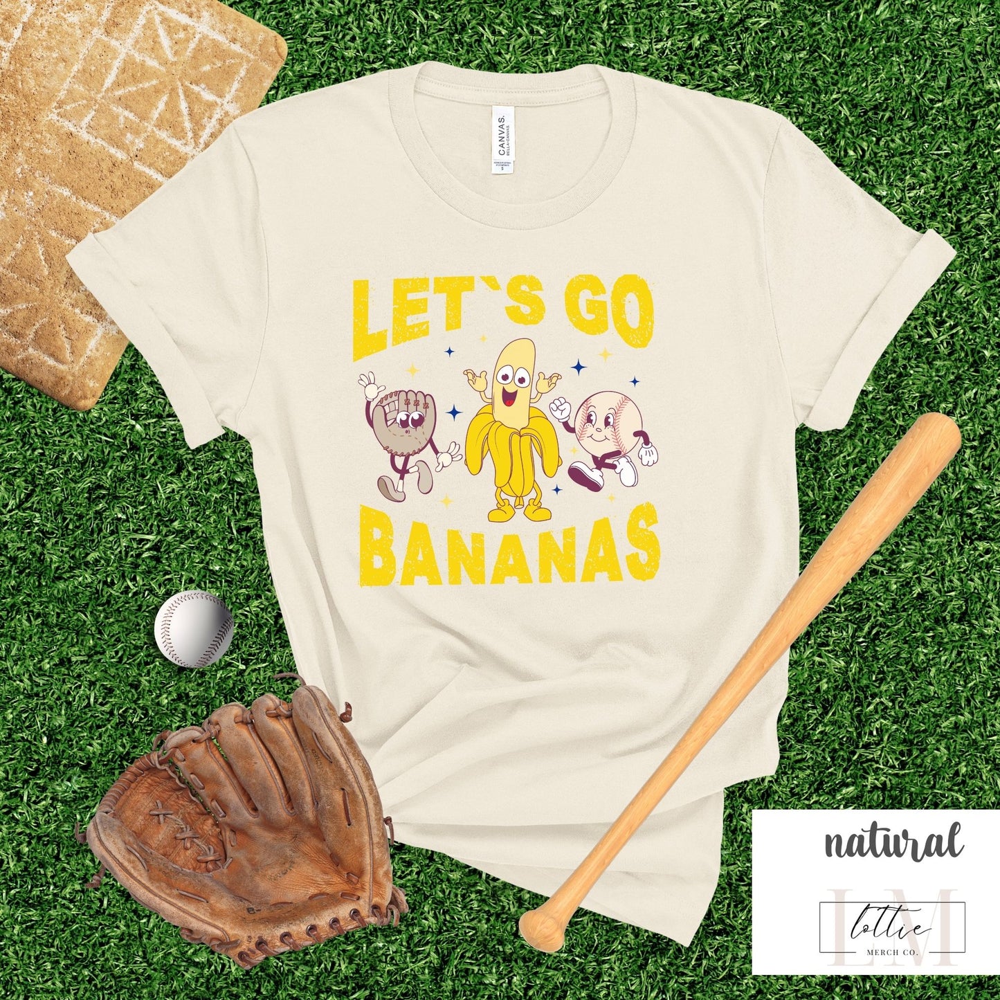 Let's Go Bananas Yellow KC Baseball T-shirt
