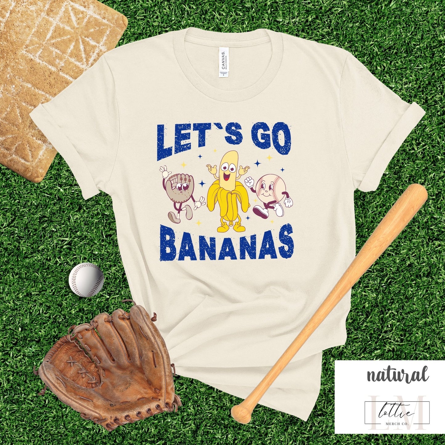 Adult Let's Go Bananas Kansas City Baseball T-shirt