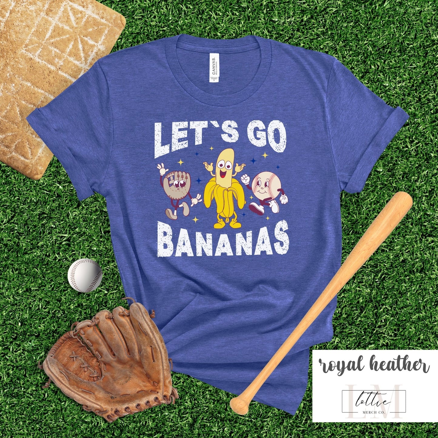 Adult Let's Go Bananas Kansas City Baseball T-shirt