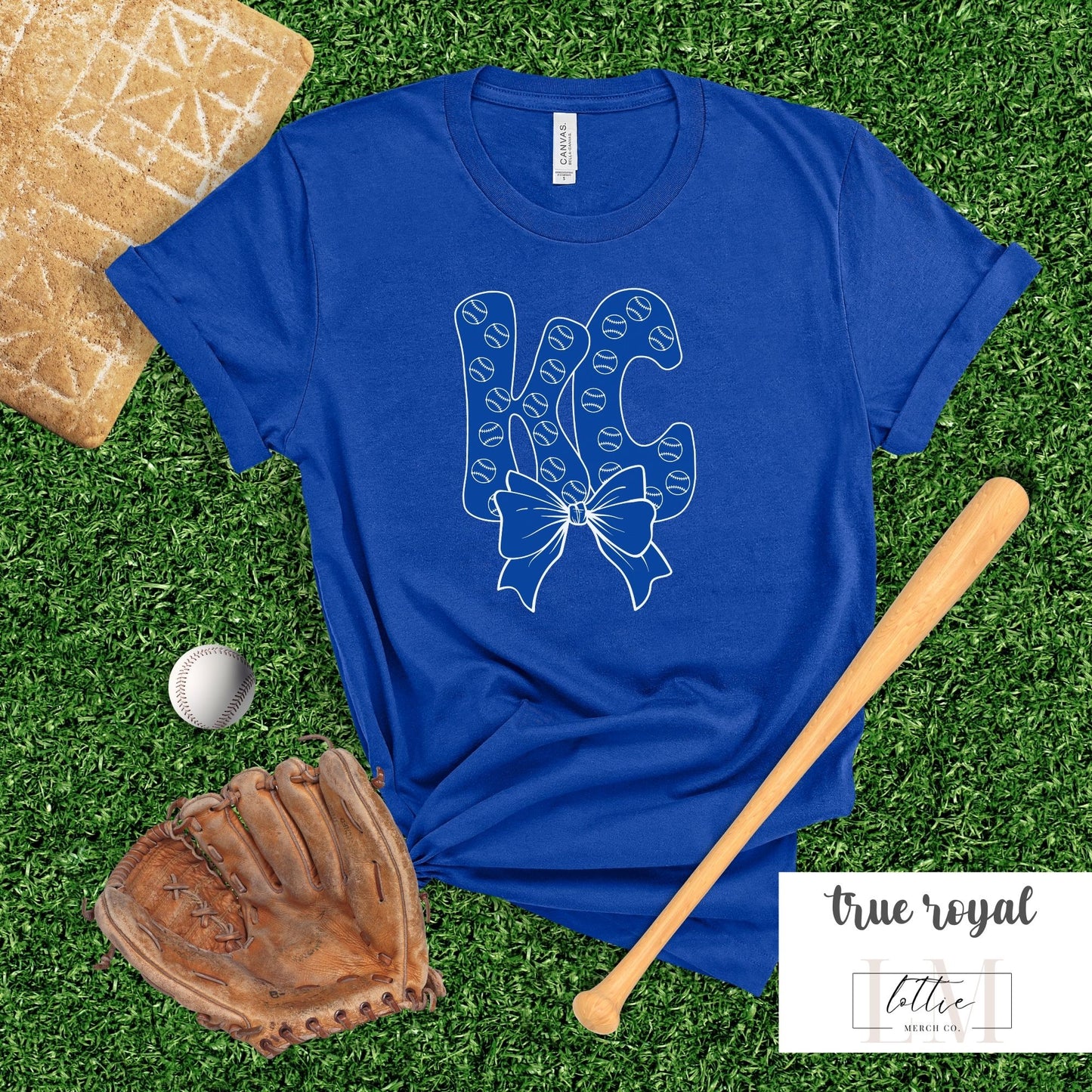 Women's Bubble Letter Kansas City Baseball T-shirt