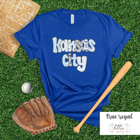 Kansas City Floral Doodle Baseball Women's Shirt