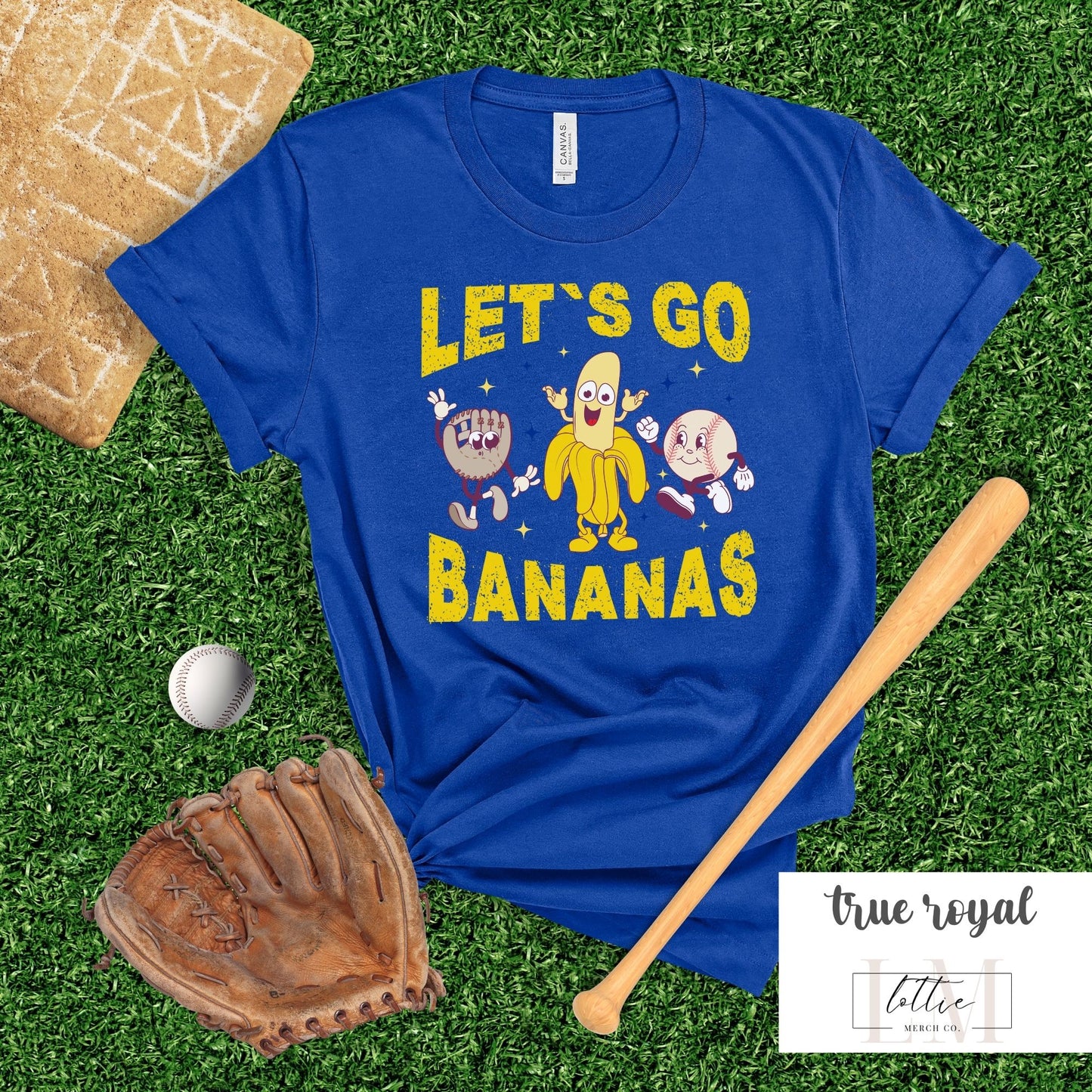 Let's Go Bananas Yellow KC Baseball T-shirt