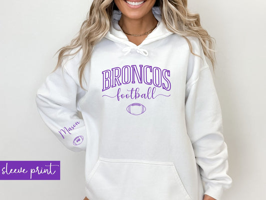 Broncos Customized Football Hooded Sweatshirt - Adult