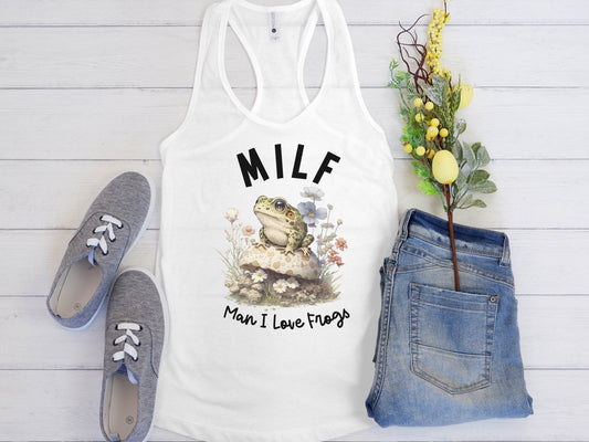 Milf frog shirt, Goblincore shirt, Frog and toad shirt, Frog lover gift, Mushroom tshirt, Milf shirt, Gift for Mom, Cottage Core, Mom Gift