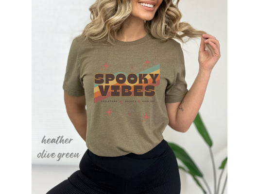 Spooky Vibes, Fall Tshirt, Spooky Teacher shirt, Spooky Vibes tshirt, Fall apparel, Trendy fall shirt, Vibes Tshirt, Retro Fall