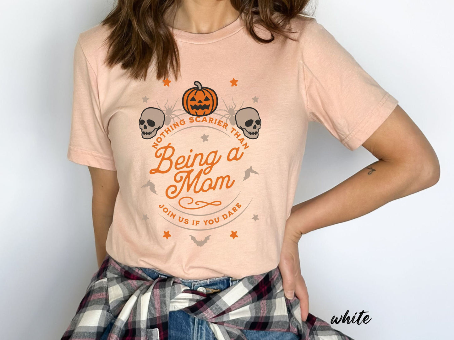 Halloween Shirt Funny Mom | Mom and Dad Halloween Shirts | Spooky Ghost Skeleton Bat Tshirt  | Mom Halloween Tee | Halloween Mama Shirt