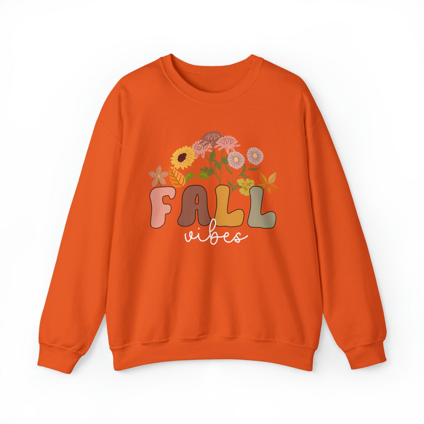 Fall Vibes Sweatshirt | Fall Vibes Shirt for Women | Retro Fall Vibes | Autumn Sweatshirt | Cute Fall Sweatshirt for Women Floral Fall Shirt