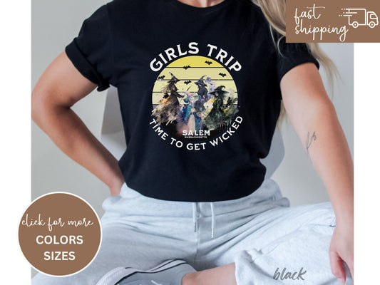 Halloween Shirt, Girls Trip Salem tshirt, Vintage Halloween Shirt, Retro Halloween, Halloween Witch Shirt, Salem Massachusetts, Salem Witch