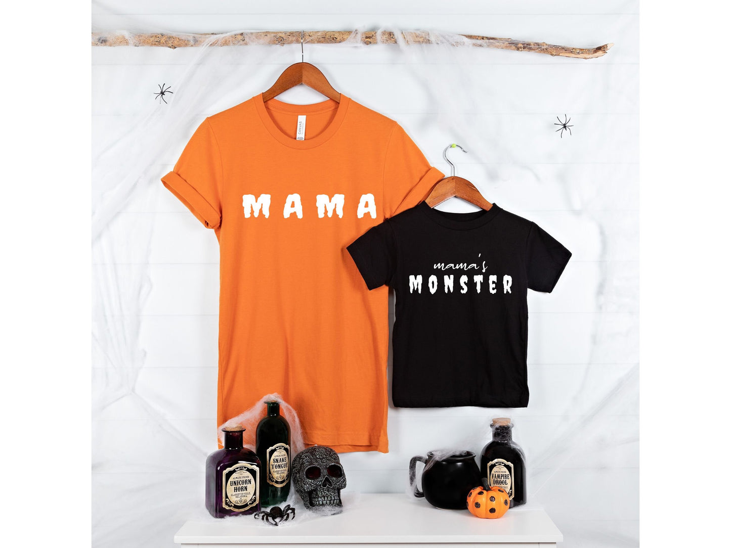 Mama Monster Fall Halloween Shirt | Mama's Pumpkin Fall Tshirt | Mommy and Me Tee, Mom Baby Outfit, Matching Outfits, Kids Fall Shirt Gifts