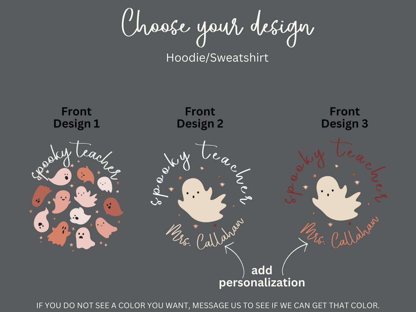 Customized Spooky Teacher Hoodie Sweatshirt, Teacher Ghost Halloween Shirts, Spooky Teacher Sweatshirt, Spooky Teacher Ghost Personalization