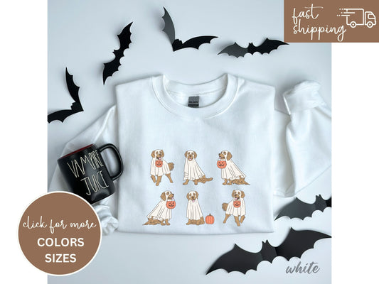 Сute Ghost Dog t-shirt, Ghost dog t-shirt, Dog Lovers Shirt, Halloween Dog T-shirt, Spooky Season Halloween Sweatshirt, Lab dog Halloween