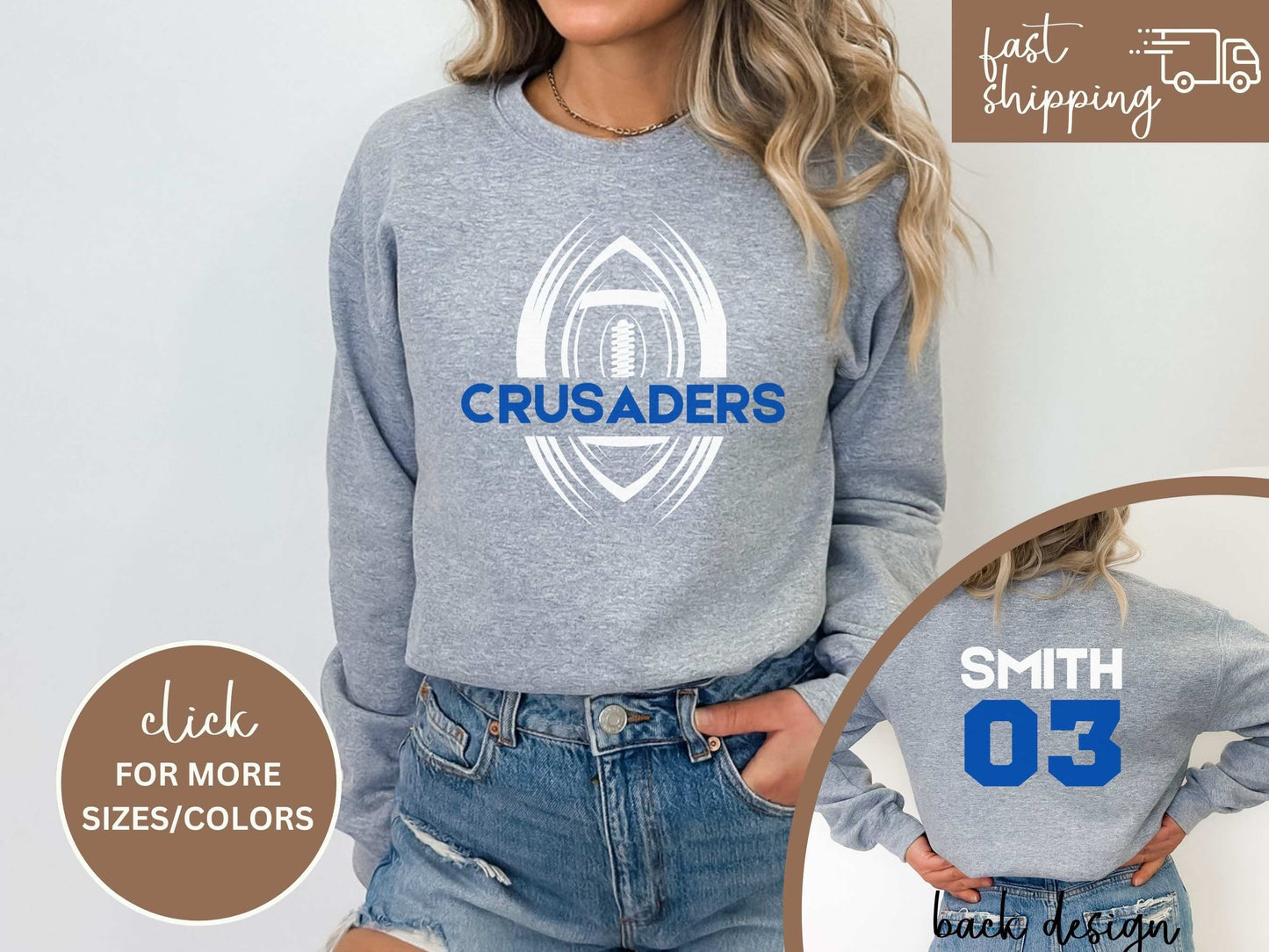 Custom Football Tshirt Hoodie Sweatshirt, Football Spirit Wear, Mom Hoodie, Football Cheer Mom, Football Dad Hoodie, Custom Team Colors No