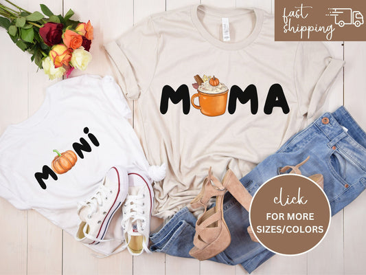 Mama Little Pumpkin Sweatshirt, Fall Shirt, Mommy and Me, Mom Baby Outfit, Matching Family, Baby Shower Gift, Mama Mini Shirts Hoodie Tee