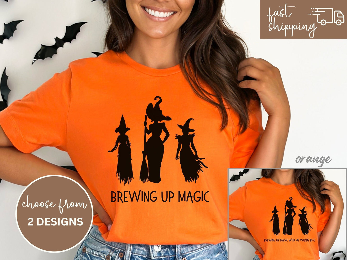 Halloween Witch Sweatshirt, Fall Shirt, Brewing Up Magic Witch Shirt, Halloween Funny Shirt, Witch Sisters Halloween, Witches Broom Tee, BFF