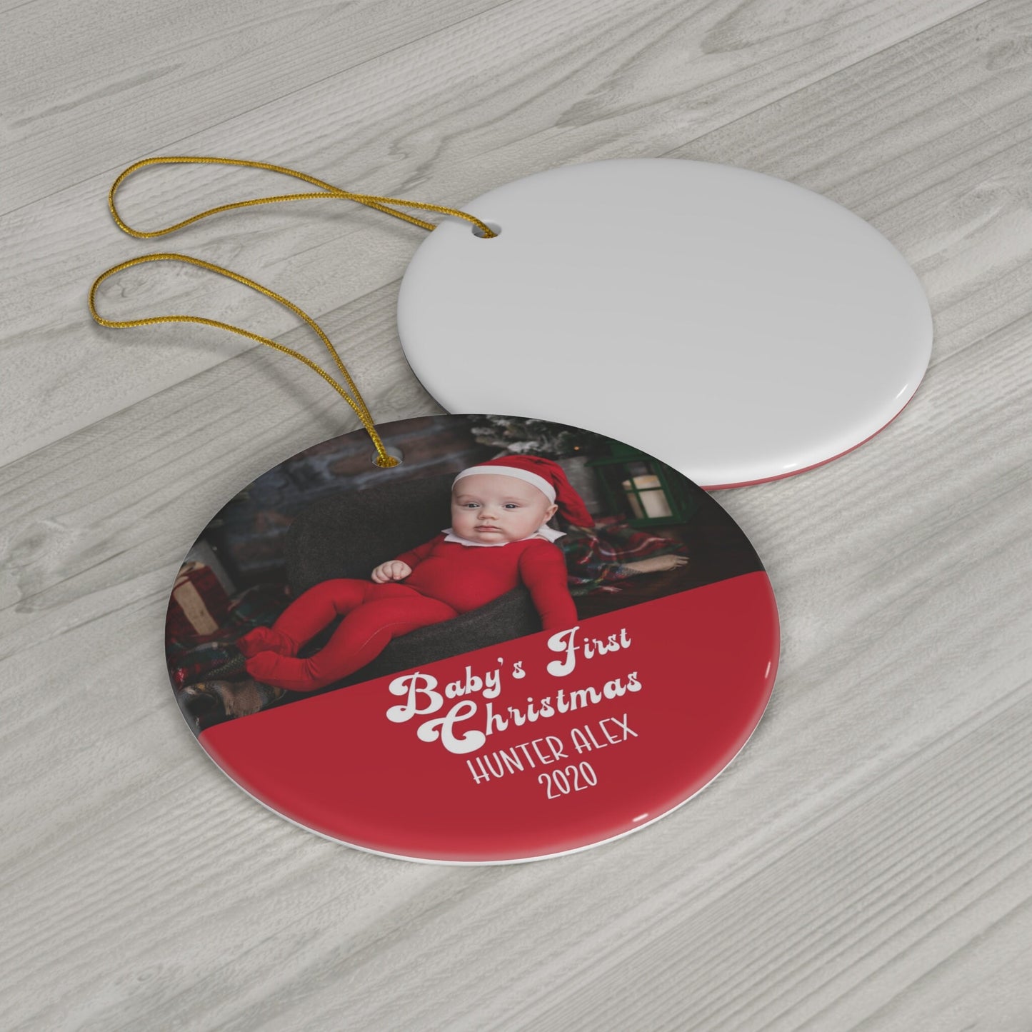 Baby's 1st Christmas Ornament, First Christmas, Photo Ornament, Christmas Ornament, 1st Christmas Gift, Personalized Ornament, Baby Gift