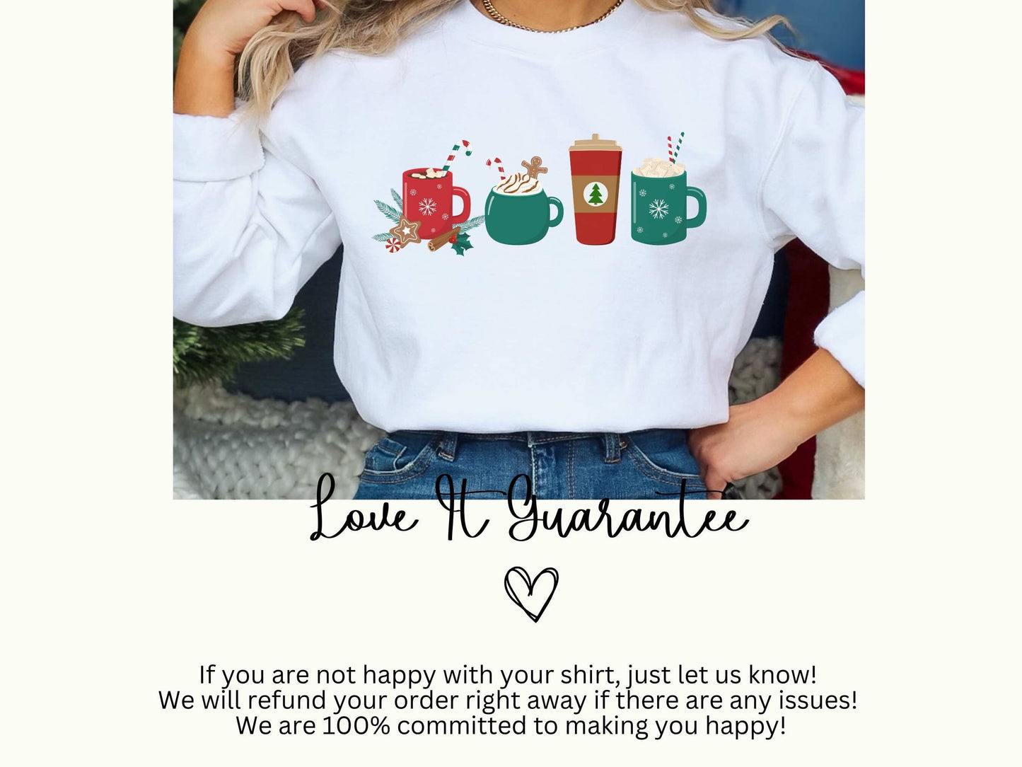 Gingerbread Christmas Coffee Cookies Sweatshirt, Cute Women's Christmas Sweatshirt, Christmas Crewneck, Holiday Sweatshirt Winter Sweatshirt