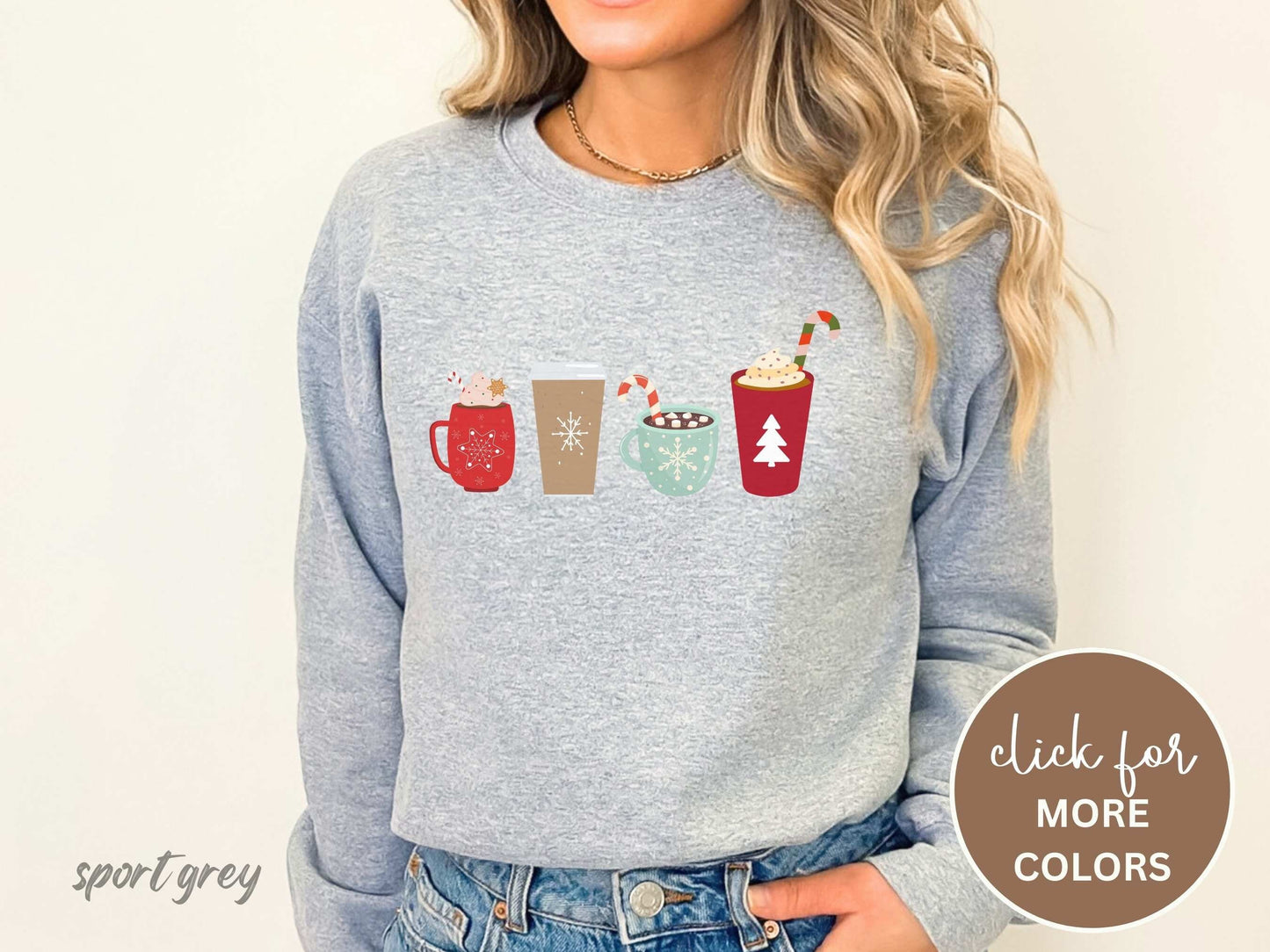 Christmas Coffee Sweatshirt, Cute Women's Christmas Sweathirt, Christmas Crewneck, Holiday Sweatshirt, Winter Sweatshirt, Candy Cane Shirt