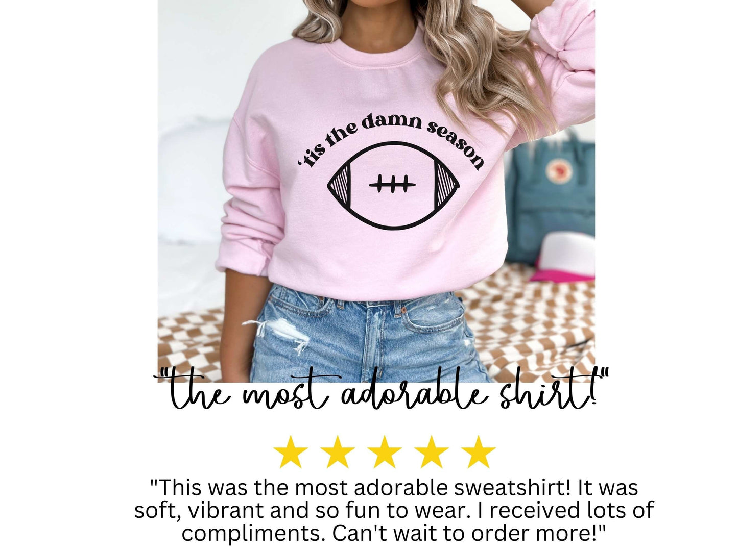 Tis the Damn Season Sweatshirt, Unisex Football Season Sweatshirt, Football Fan Sweatshirt, Game Day Sweatshirt, Tis the Football Season