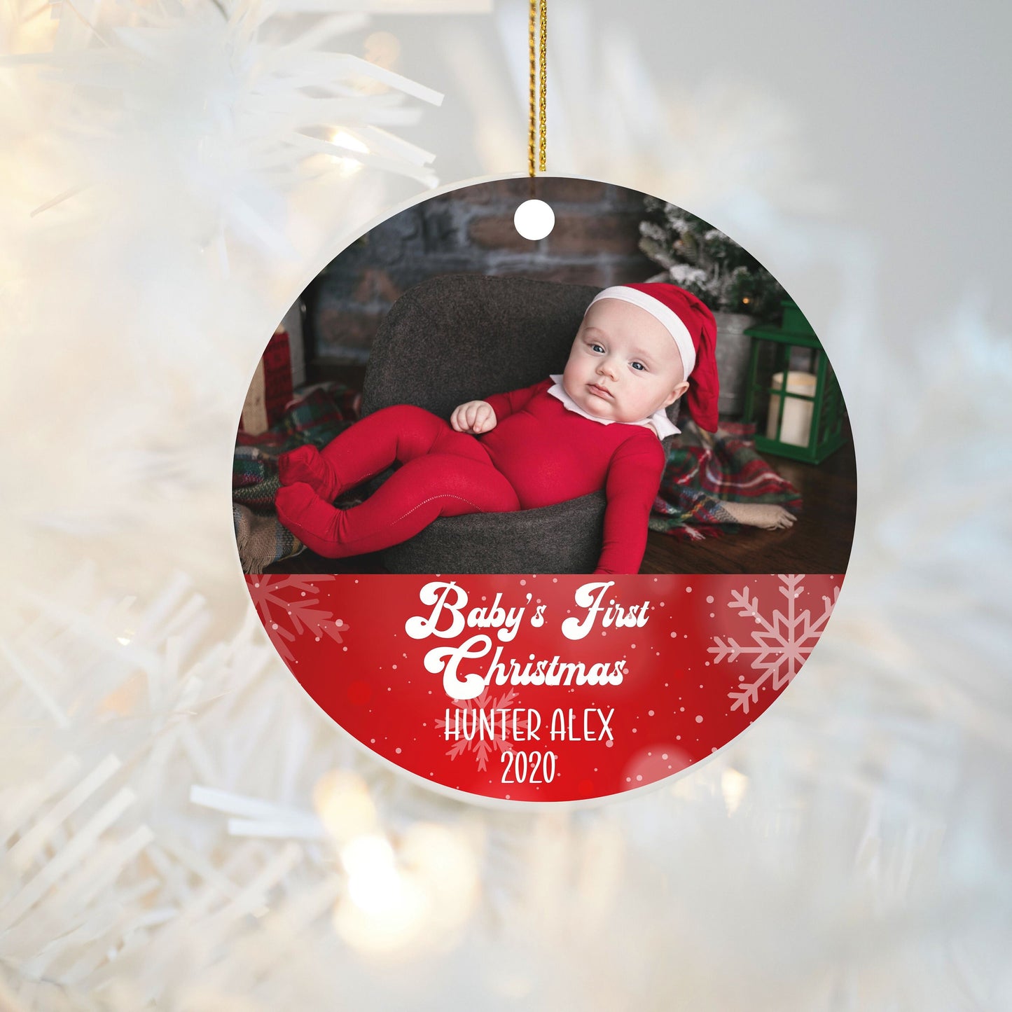 Baby's First Christmas Ornament, First Christmas, Photo Ornament, Christmas Ornament, 1st Christmas Gift, Personalized Ornament, Baby Gift