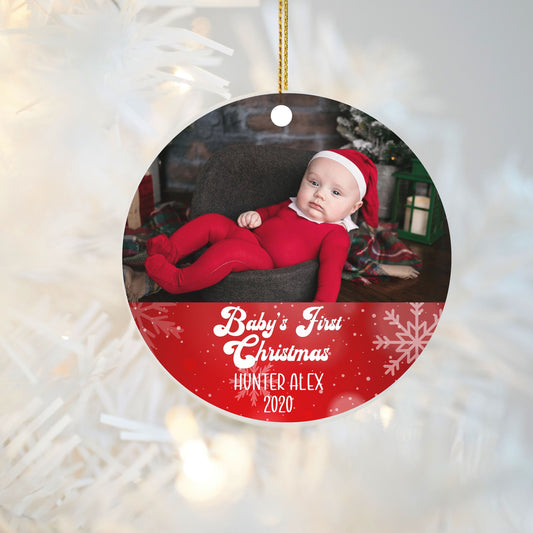 Baby's First Christmas Ornament, First Christmas, Photo Ornament, Christmas Ornament, 1st Christmas Gift, Personalized Ornament, Baby Gift