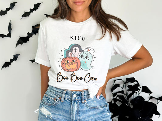 NICU Nurse Halloween Shirt, Halloween Neonatal Intensive Care Nurse Shirt, Boo Boo Crew NICU Shirt, Groovy NICU Nurse Halloween Sweatshirt