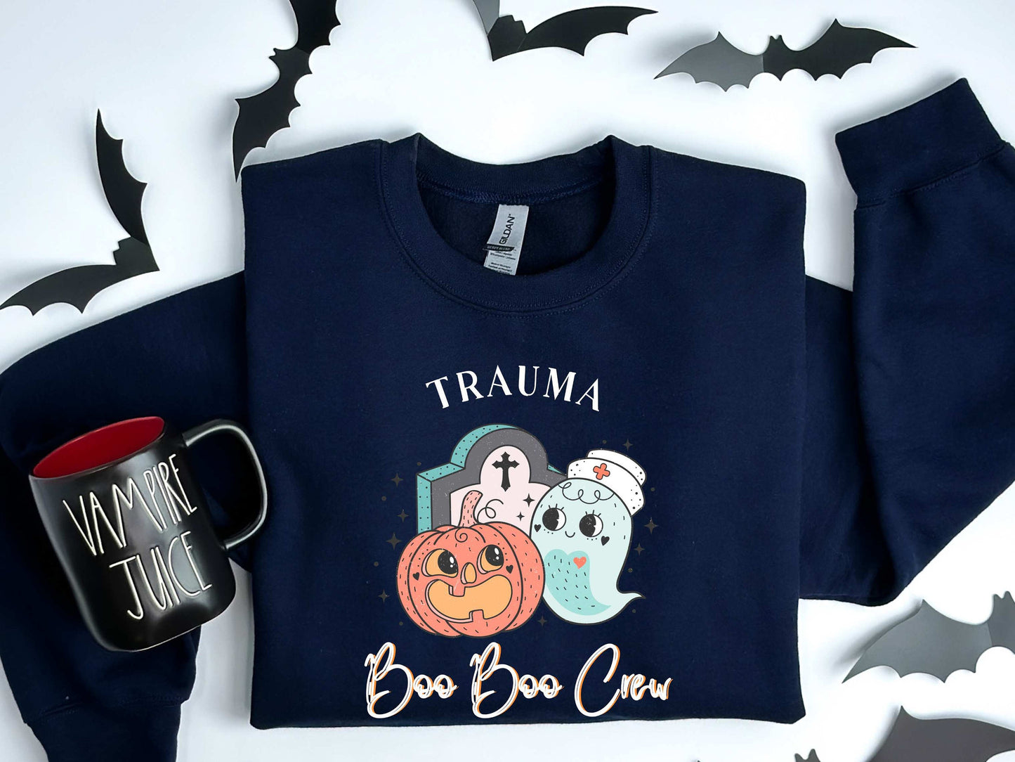 Trauma Nurse Halloween Shirt, Halloween Trauma Nurse Shirt, Boo Boo Crew Trauma Shirt, Groovy Trauma Nurse Halloween Sweatshirt, TCRN Shirt