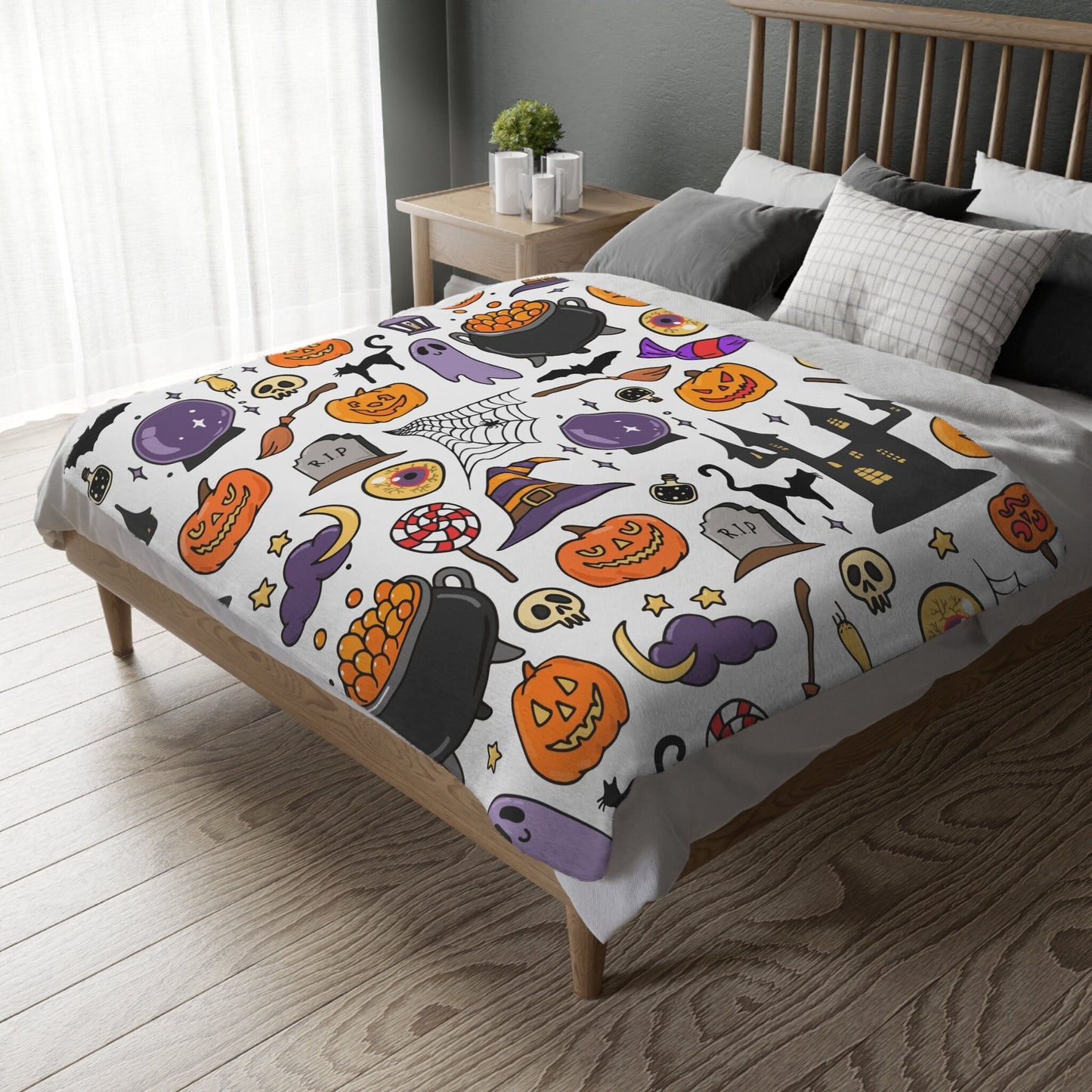 Halloween Blanket, Pumpkin Halloween Ghost Blanket For Fall Decor, Halloween Baby Blanket, Autumn Blanket, Halloween Movie Watching Blanket