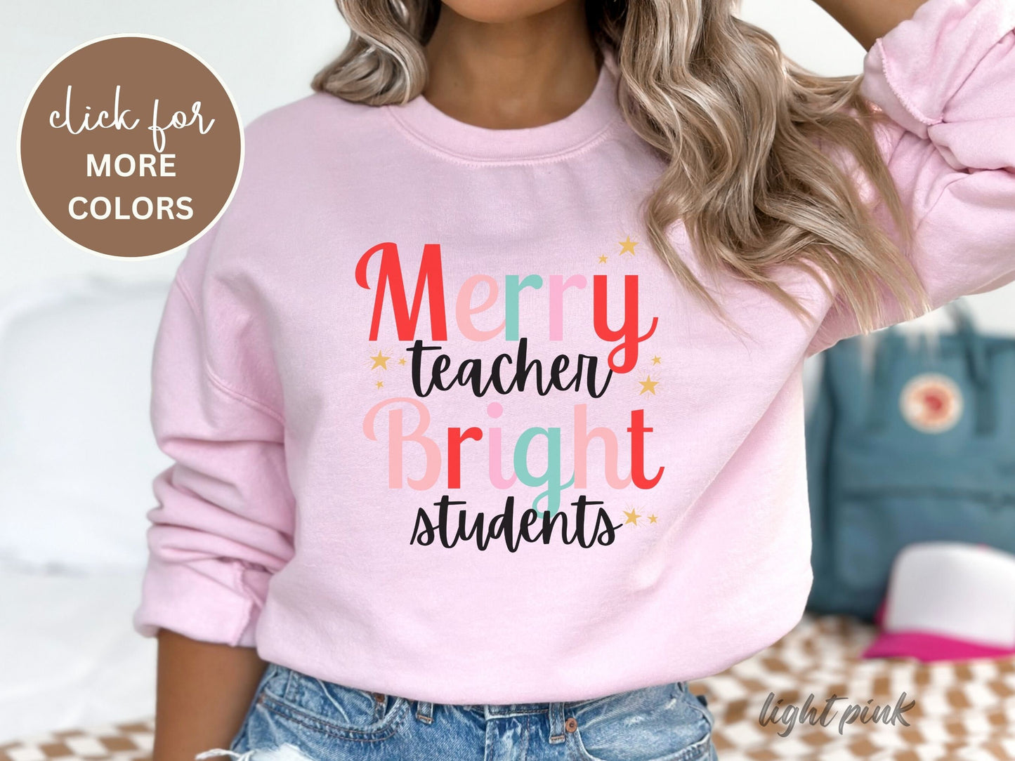 Merry Teacher Bright Students Christmas Sweatshirt, Funny Teacher Student Sweatshirt, Christmas School Sweatshirt, Teacher Christmas Gift