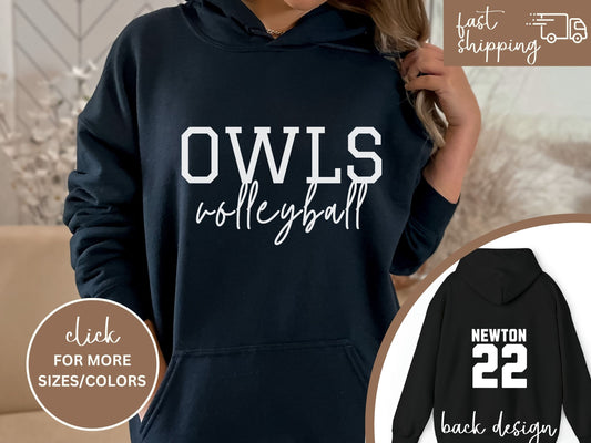 Custom Volleyball Tshirt Hoodie Sweatshirt, Volleyball Spirit Wear, Mom Hoodie, Volleyball Cheer Mom Dad Hoodie, Custom Team Colors Number