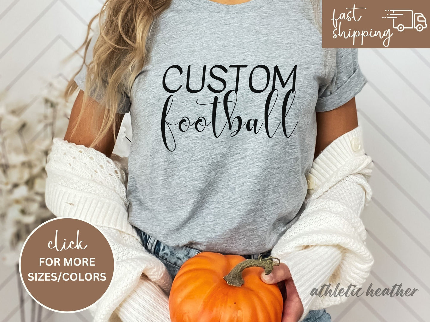 Custom Football Tshirt Hoodie Sweatshirt, Football Spirit Wear, Mom Hoodie, Football Cheer Mom, Football Dad Hoodie, Custom Team Colors No