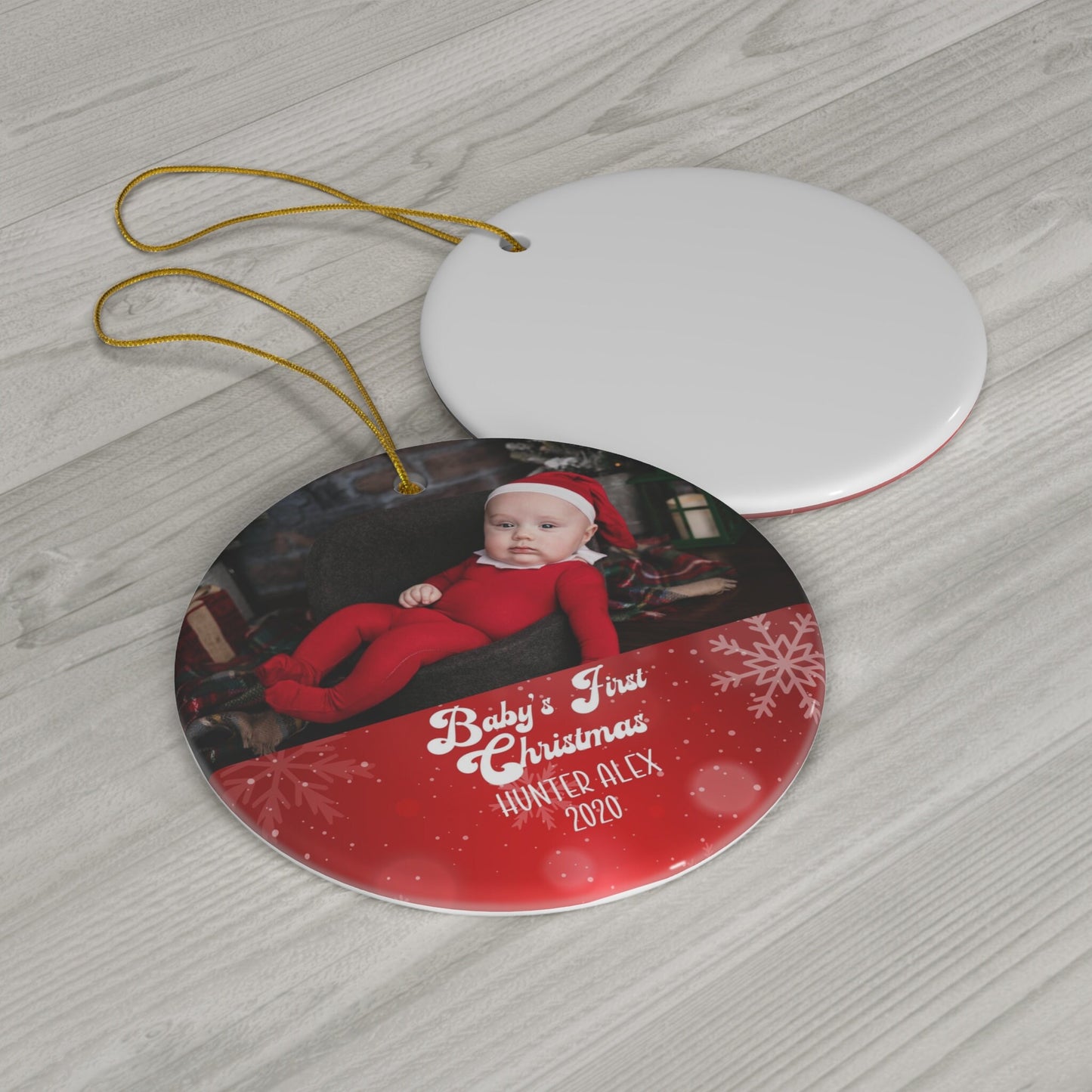 Baby's First Christmas Ornament, First Christmas, Photo Ornament, Christmas Ornament, 1st Christmas Gift, Personalized Ornament, Baby Gift