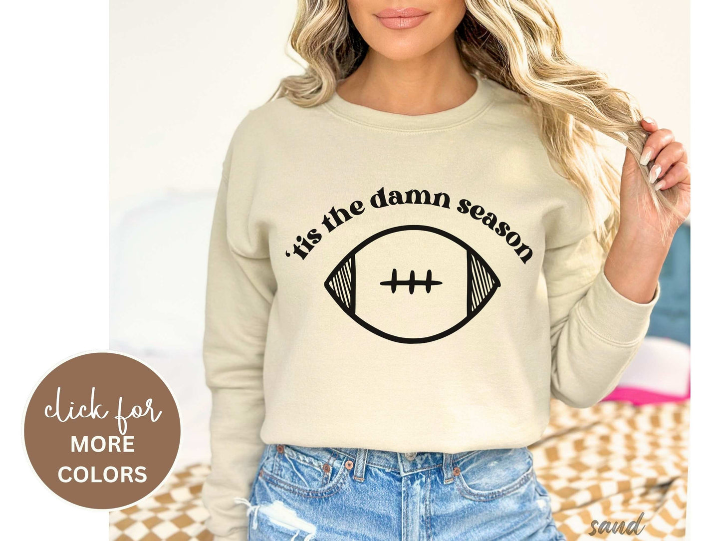 Tis the Damn Season Sweatshirt, Unisex Football Season Sweatshirt, Football Fan Sweatshirt, Game Day Sweatshirt, Tis the Football Season