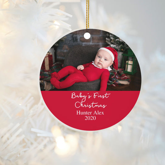 New Baby's 1st Christmas Ornament, First Christmas, Photo Ornament, Christmas Ornament, 1st Christmas Gift, Personalized Ornament, Baby Gift