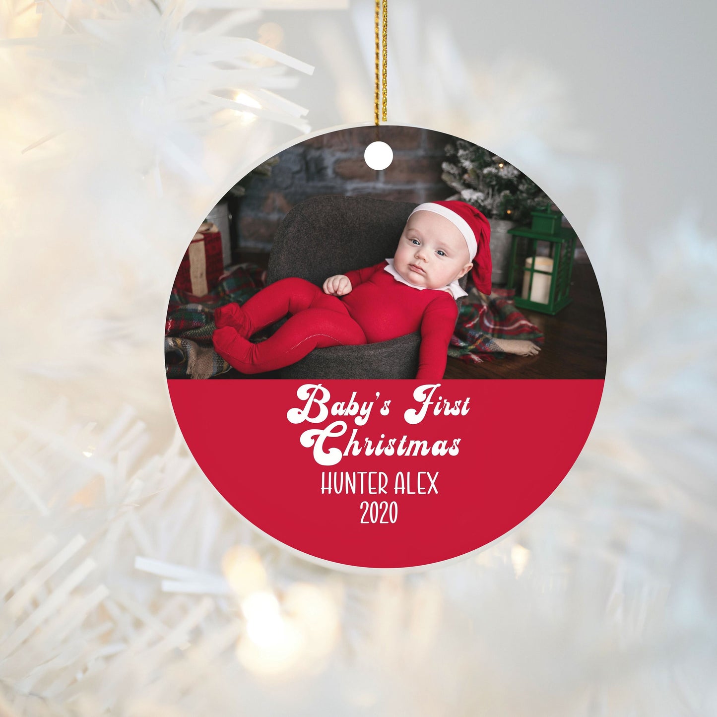 Baby's 1st Christmas Ornament, First Christmas, Photo Ornament, Christmas Ornament, 1st Christmas Gift, Personalized Ornament, Baby Gift