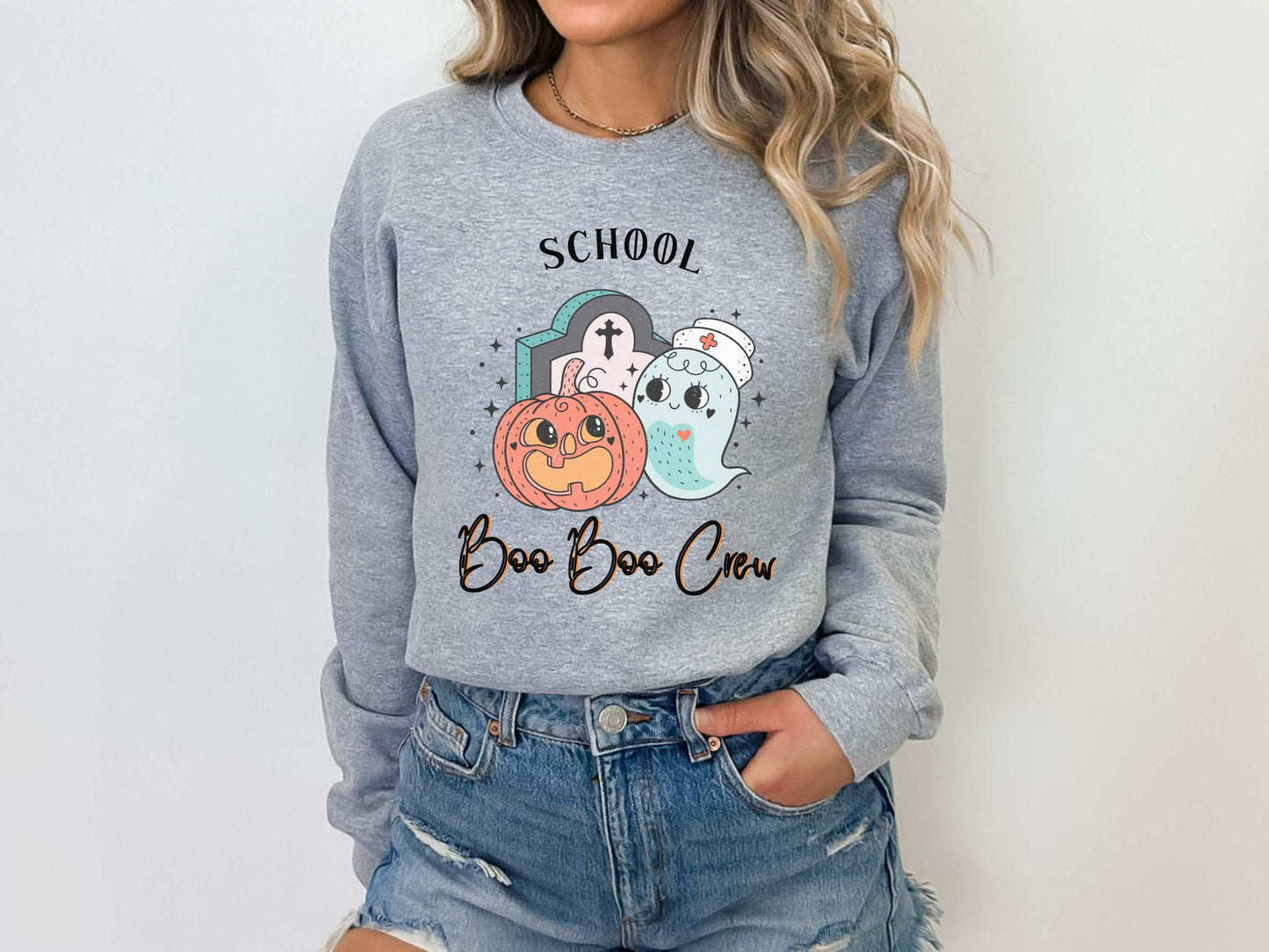 School Nurse Halloween Shirt, Halloween School Nurse Shirt, Boo Boo Crew School Nurse Shirt, Groovy Nurse Halloween Sweatshirt, School Nurse