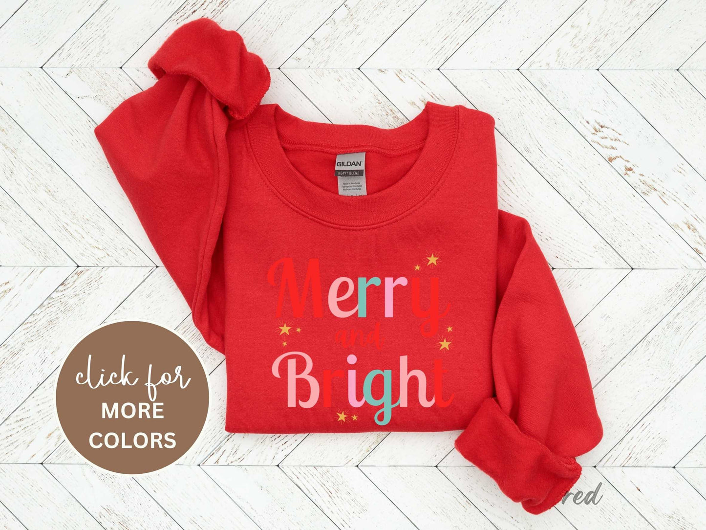 Merry and Bright Christmas Sweatshirt, Cute Christmas Sweatshirt, Christmas Sweater, Christmas Sweatshirt for Women, Cozy Holiday Sweatshirt