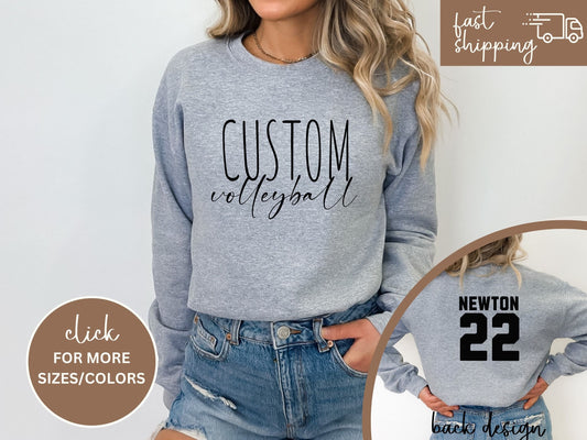 Custom Volleyball Tshirt Hoodie Sweatshirt, Volleyball Spirit Wear, Mom Hoodie, Volleyball Cheer Mom Dad Hoodie, Custom Team Colors Number