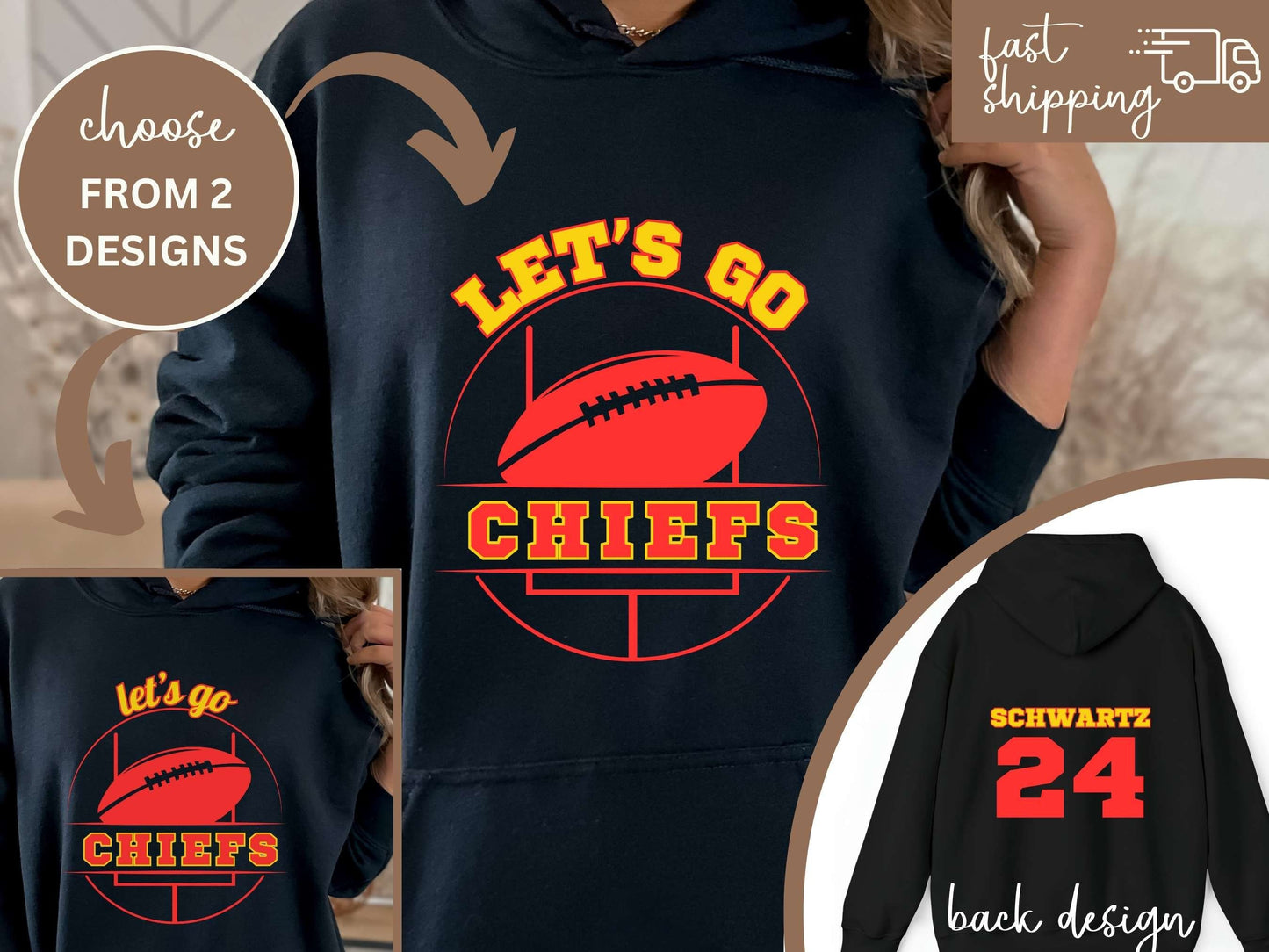 Custom Football Tshirt Hoodie Sweatshirt, Football Spirit Wear, Mom Hoodie, Football Cheer Mom, Football Dad Hoodie, Custom Team Colors No