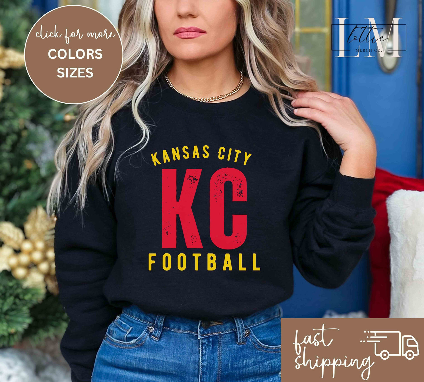 KC Retro Letters Kansas City Football T-shirt or Sweatshirt