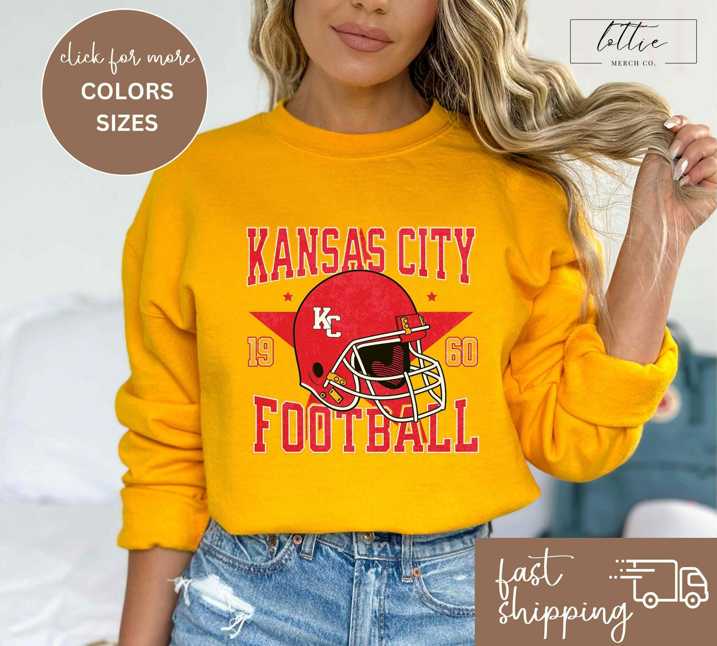 Youth Kansas City Football Star Helmet T-shirt or Sweatshirt