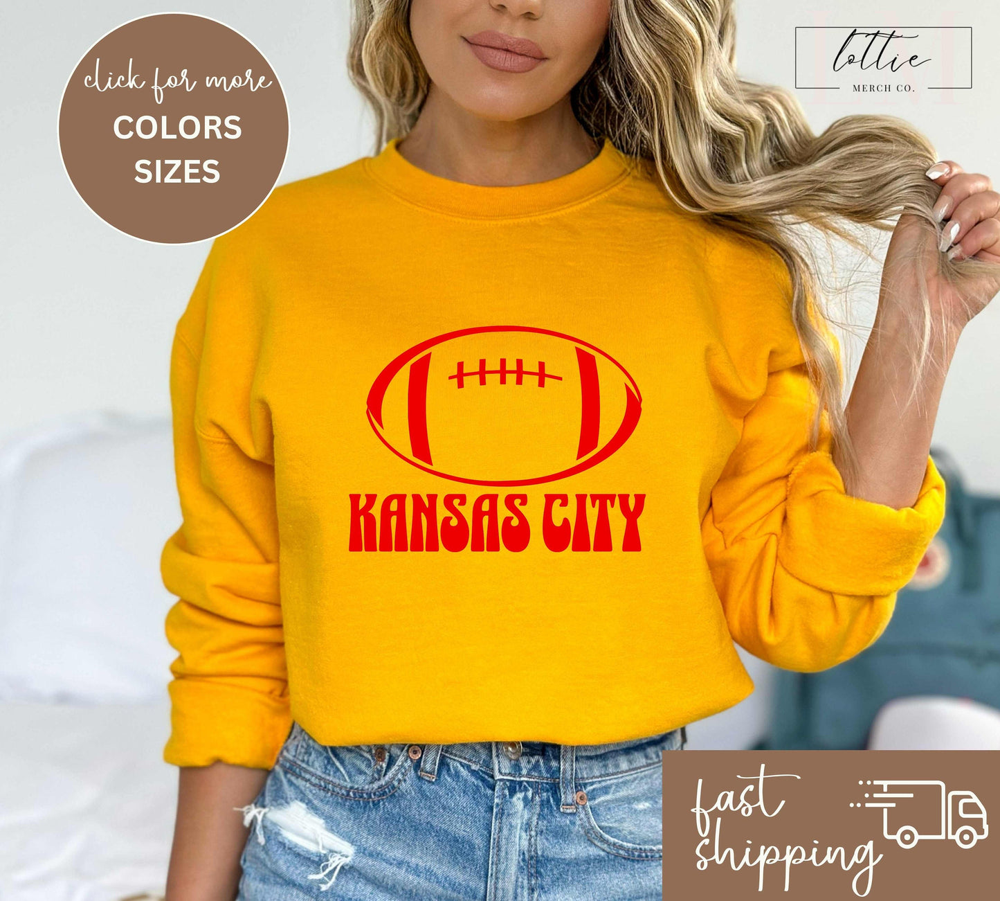 Retro Kansas City Football Game Day T-shirt or Sweatshirt for Adults