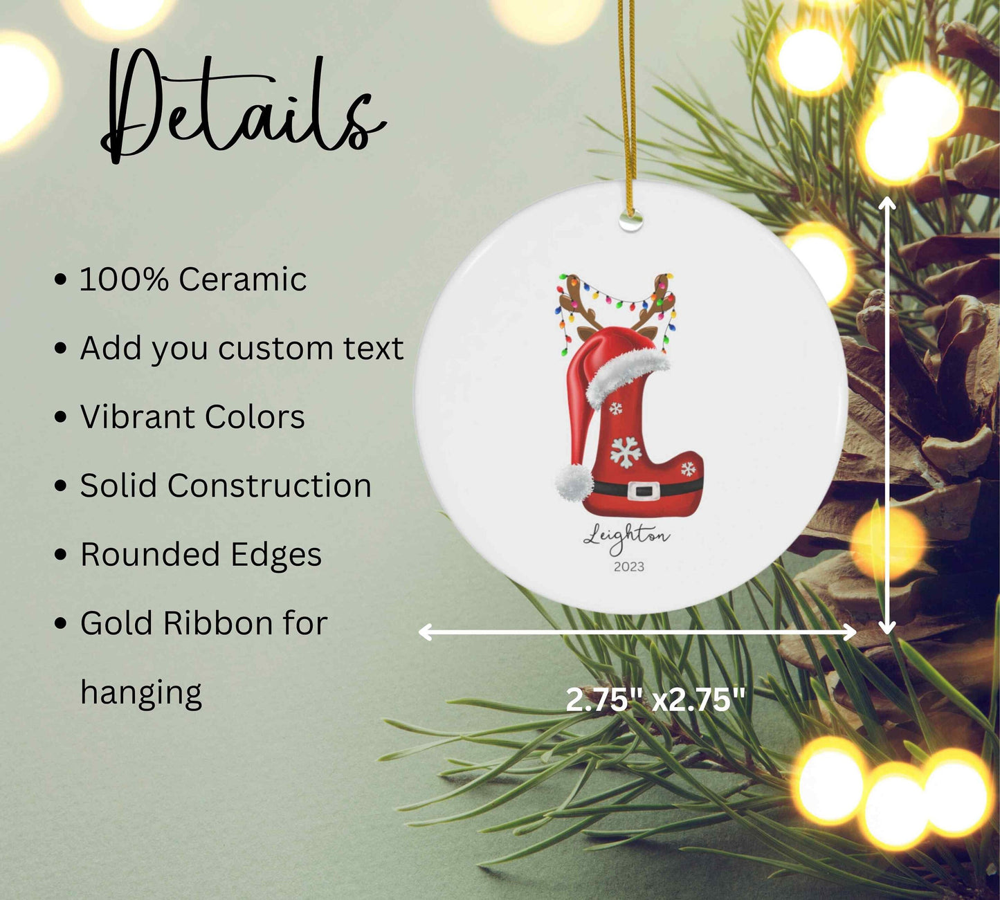 Letter Name Ornament, 2023 Family Ornament, Custom Initial Ornament, Personalized Christmas gift, Family Keepsake, Holiday Monogram Ornament