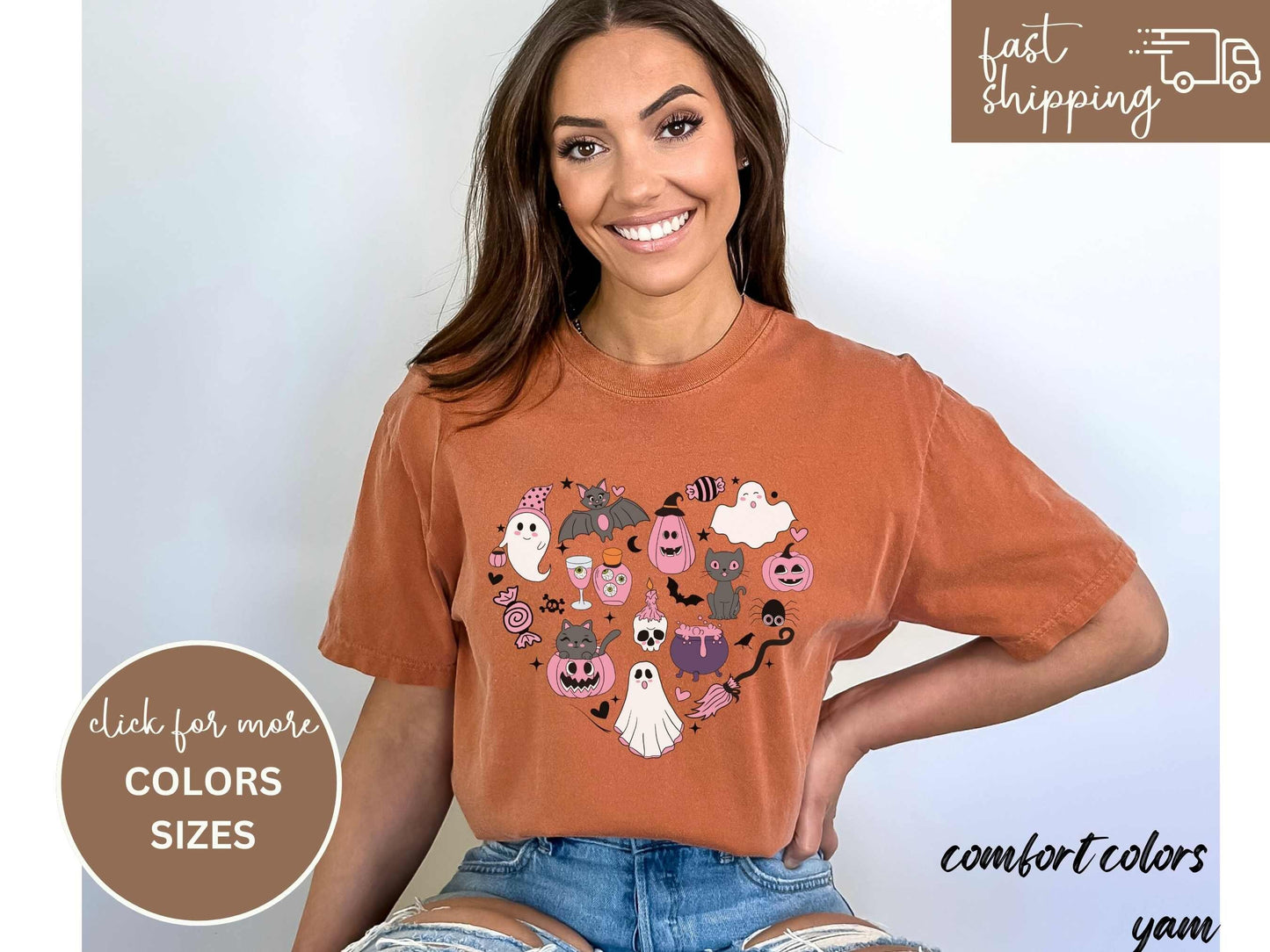 Spooky Halloween Tshirt, Halloween Doodles Tshirt, Halloween Tshirt Gifted, Halloween Tshirt Comfort color, Cute Halloween Doodles Shirt